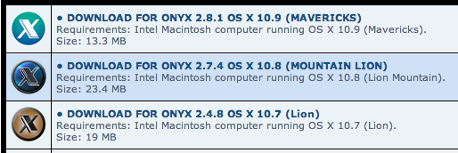 onyx for mac os x